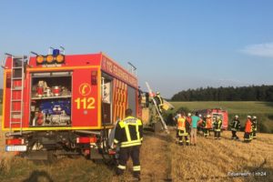 Strohpresse bei Grebenau in Brand geraten