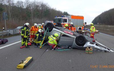 KS: Beifahrerin bei Alleinunfall auf der A7 schwer verletzt