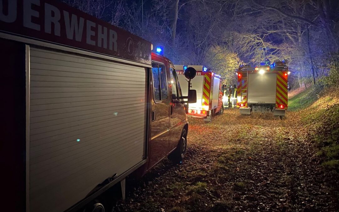 Lokführer meldet Feuer an der Main-Weser Bahntrasse bei Waltersbrück