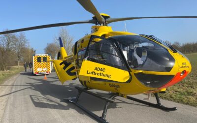 Frielendorf: Fahrradfahrer wird nach Unfall von Rettungshubschrauber in Klinik geflogen