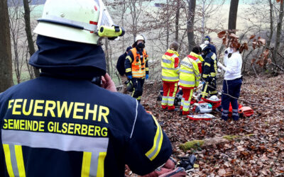 Verletzte Frau aus Wald gerettet