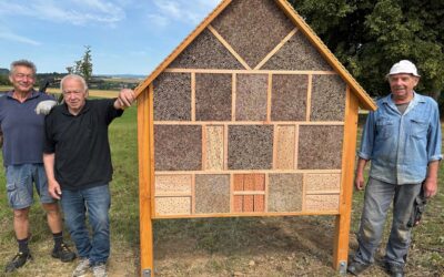 Drittes Wildbienenhotel in Merzhausen aufgestellt